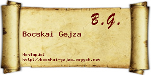 Bocskai Gejza névjegykártya